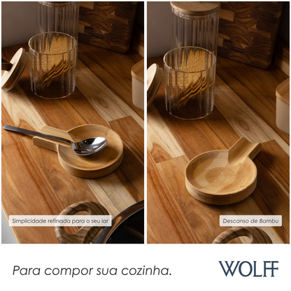 Descanso para Colher 15,5cm x 11cm x 2cm Bambu - Wolff