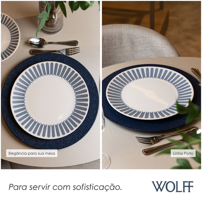Prato Raso Mediterrâneo 25cm Azul Cerâmica - Wolff
