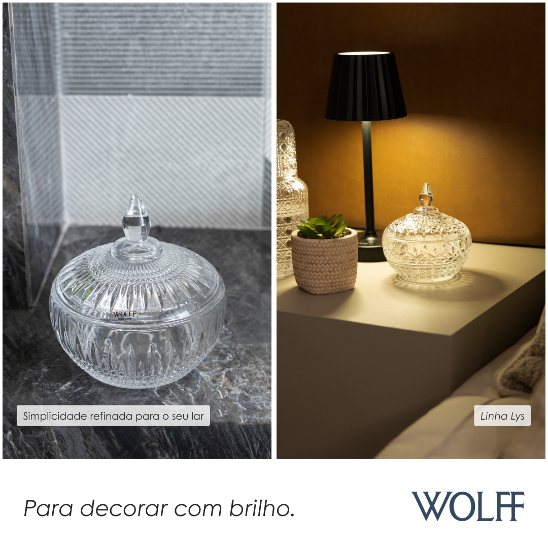 Potiche Decorativo Cristal Lys 11cm x 12cm - Wolff
