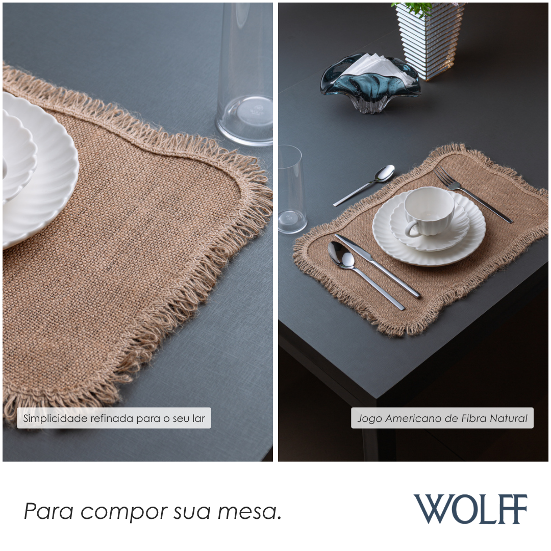 Jogo Americano de Fibra Natural Juta 45cm x 30cm - Wolff