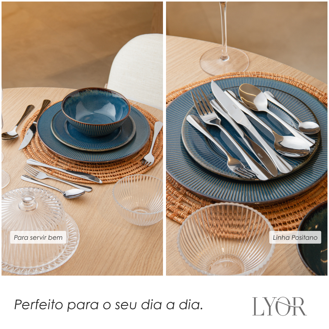 Conjunto 6 Colheres para Sobremesa de Aço Inox Positano 16cm - Lyor
