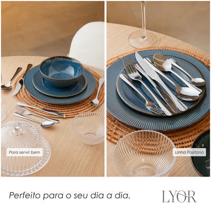 Conjunto 6 Colheres para Sobremesa de Aço Inox Positano 16cm - Lyor
