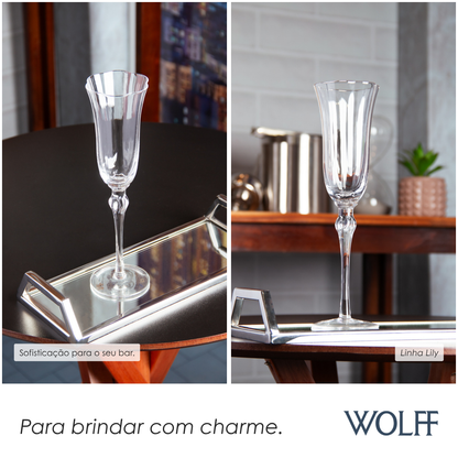 Conjunto 2 Taças de Champagne Lily 200ml Vidro - Wolff