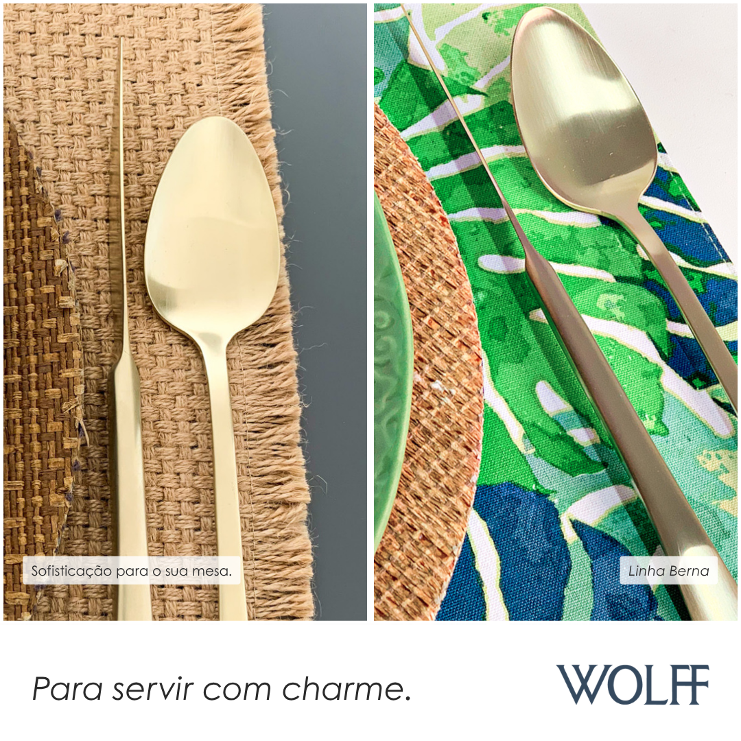 Faqueiro 30 Peças de Aço Inox Berna Champanhe - Wolff