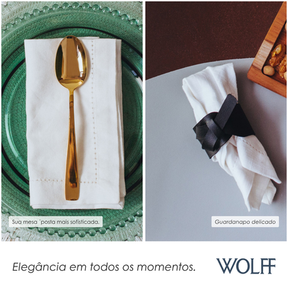 Conjunto 2 Guardanapos de Algodão Branco 40cm x 40cm - Wolff