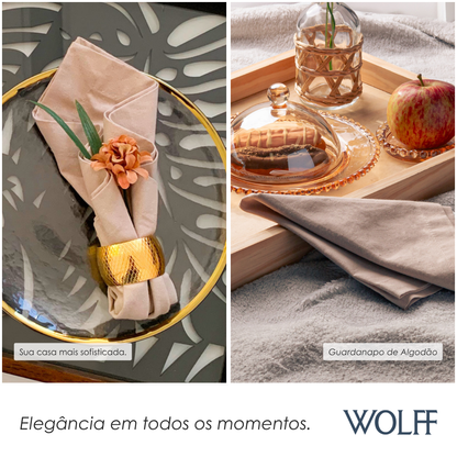 Conjunto 2 Guardanapos de Algodão Areia 40cm x 40cm - Wolff