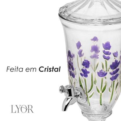 Suqueira com Pé e Tampa Lavanda 2L Cristal - Lyor