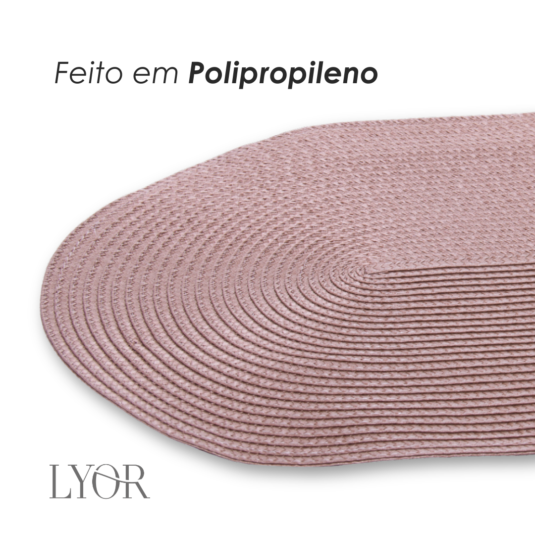 Lugar Americano Oval Fresno 46cm x 31cm Dourado Polipropileno - Lyor