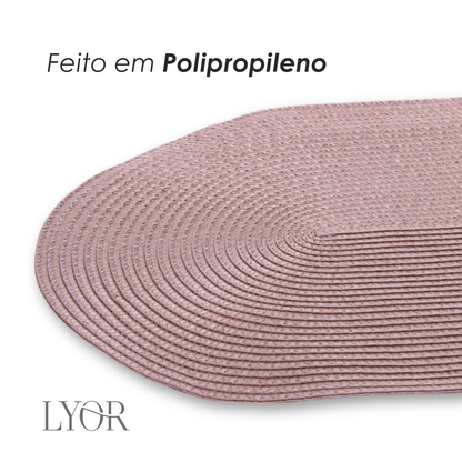 Lugar Americano Oval Fresno 46cm x 31cm Dourado Polipropileno - Lyor