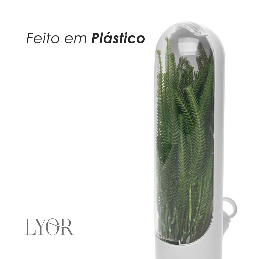 Pote Conservador Ervas e Temperos Frescos 10cm x 6,5cm x 25cm Branco Plástico - Lyor