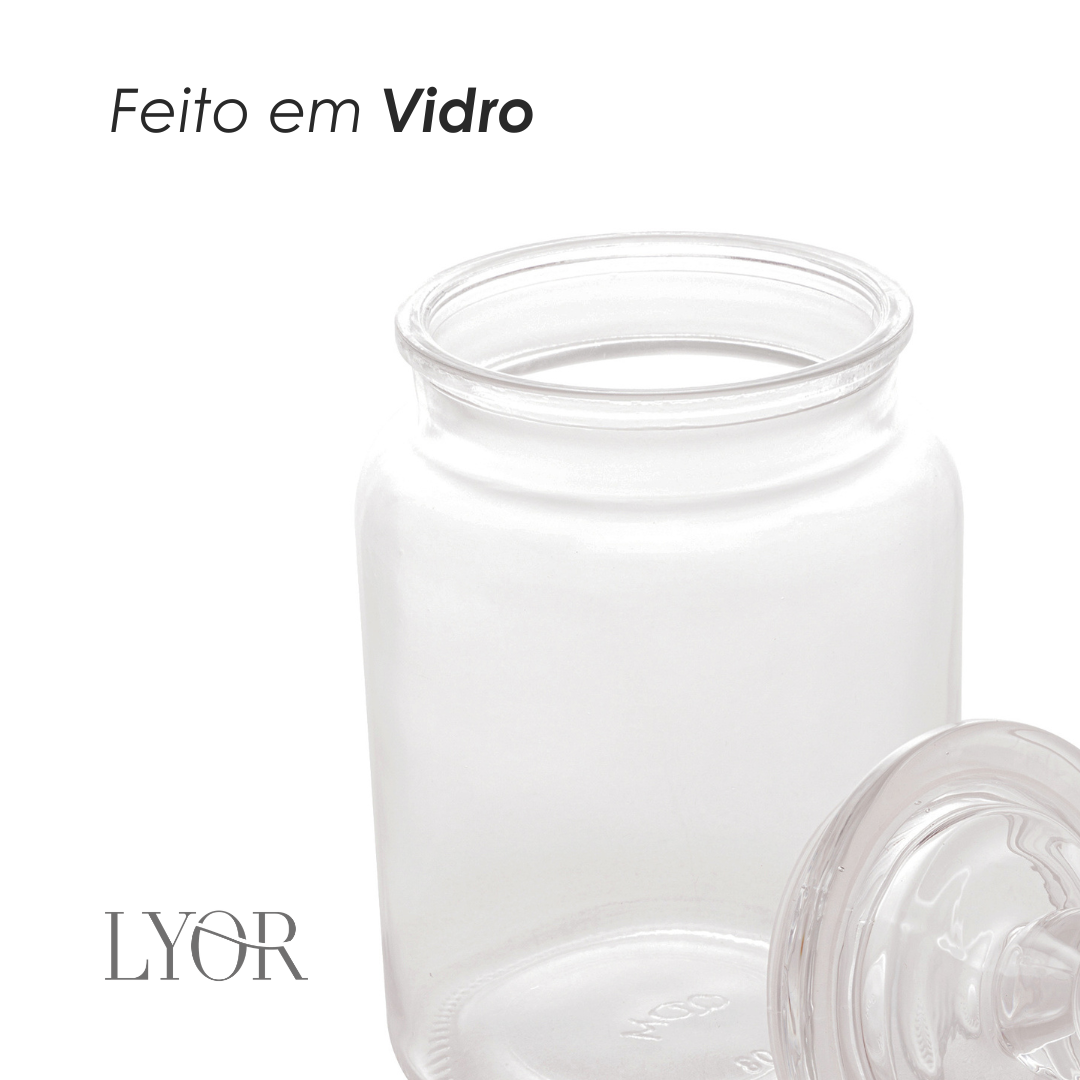 Pote de Vidro com Tampa Arena - Lyor