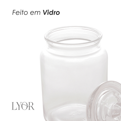 Pote de Vidro com Tampa Arena - Lyor