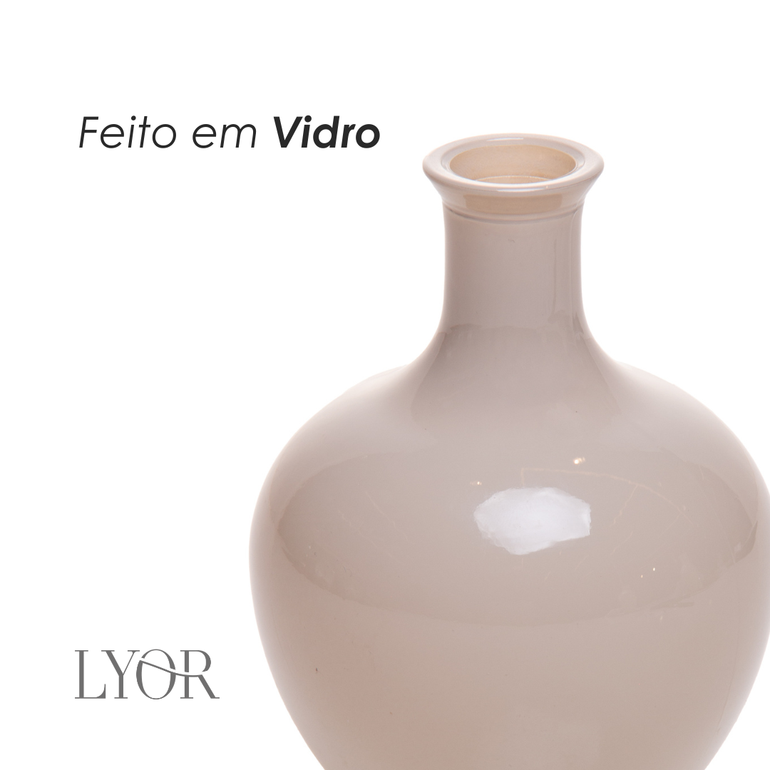 Vaso Dália 11cm x 7,5cm Cinza Vidro - Lyor