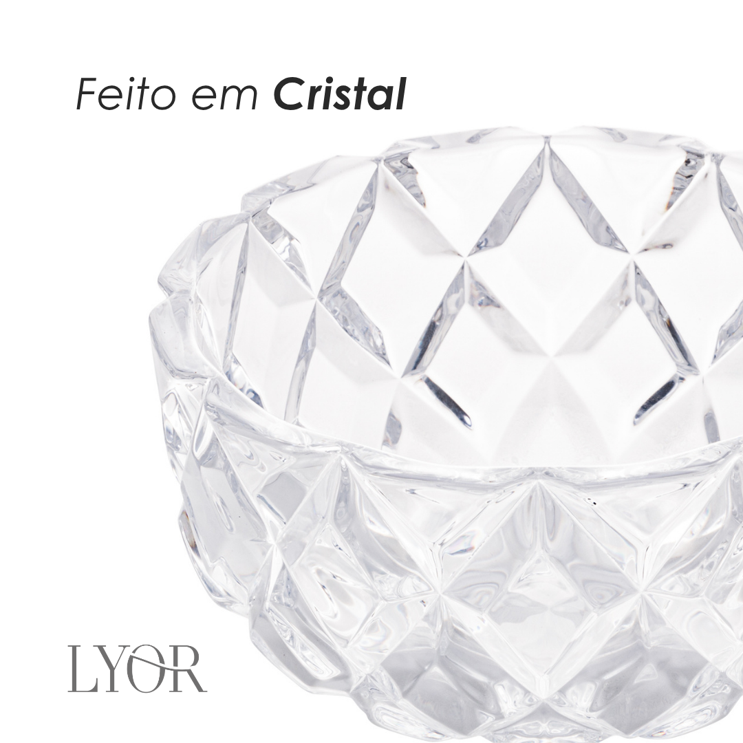 Centro de Mesa de Cristal Deli Diamond 18cm x 10cm- Lyor