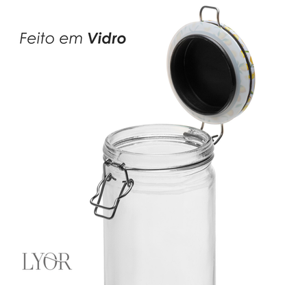 Pote Hermético com Clipe em Metal Siciliano 1,3L Vidro - Lyor