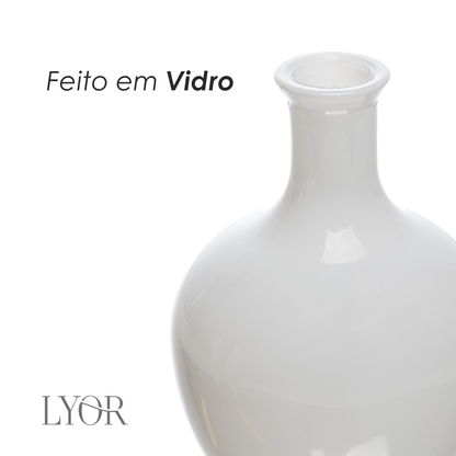Vaso Dália 11cm x 7,5cm Branco Vidro - Lyor