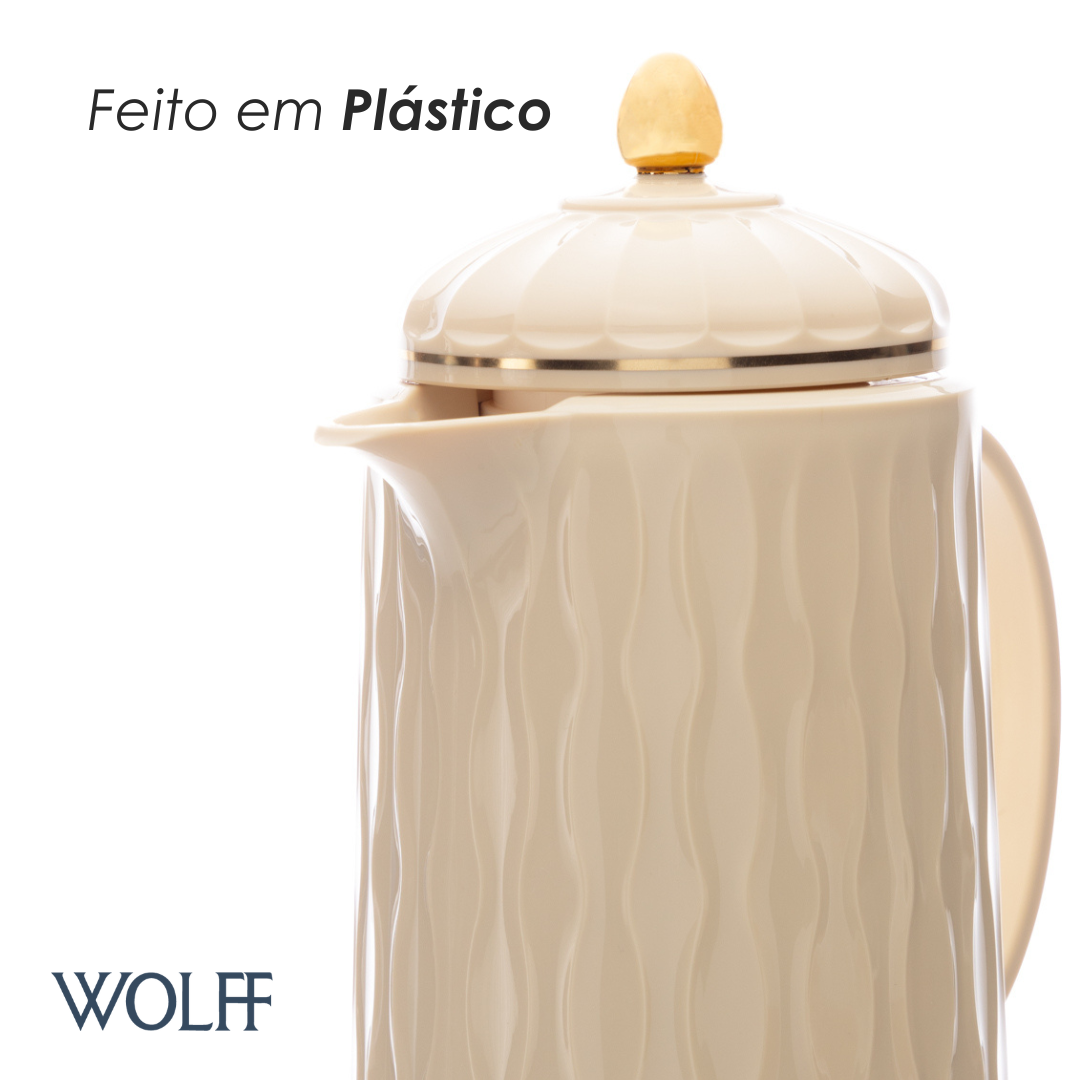Garrafa Térmica de Plástico Grécia Bege 1L - Wolff
