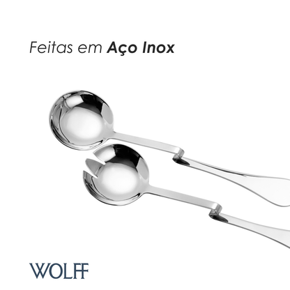 Conjunto 2 Colheres para Salada de Aço Inox Curva Grande - Wolff