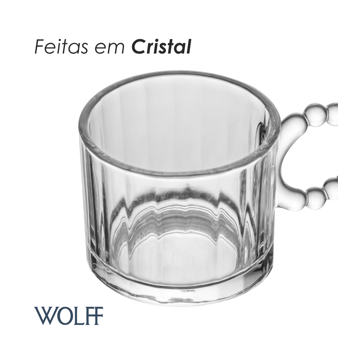 Conjunto 4 Xícaras Classic 100ml Cristal - Wolff