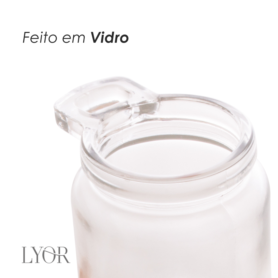 Pote com Colher de Bambu e Tampa de Cortiça 240ml Vidro - Lyor