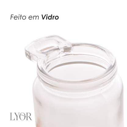 Pote com Colher de Bambu e Tampa de Cortiça 240ml Vidro - Lyor