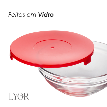 Conjunto 5 Tigelas de Vidro com Tampa de Plástico - Lyor