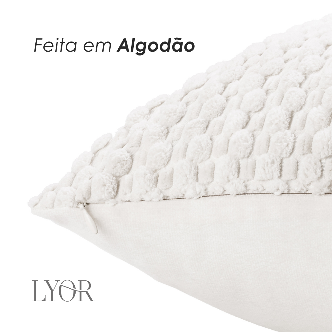 Capa para Almofada Abraço 45cm x 45cm Branca Poliéster - Lyor