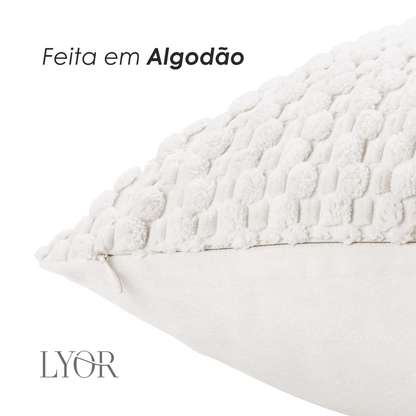 Capa para Almofada Abraço 45cm x 45cm Branca Poliéster - Lyor