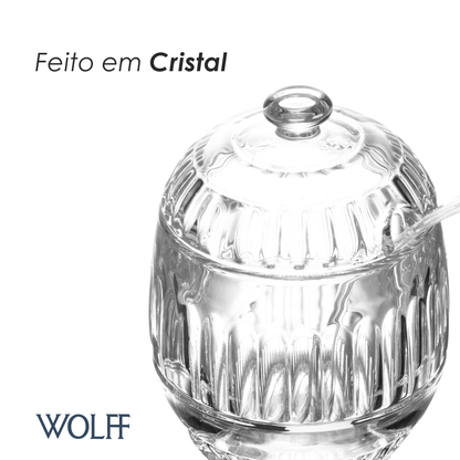 Açucareiro com Colher Frame 7,5cm x 7,5cm x 11cm Cristal - Wolff