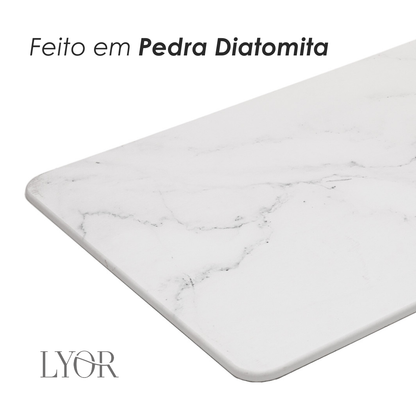 Tapete para Banheiro Stone 60cm x 39cm Marmorizado Pedra Diatomita - Lyor