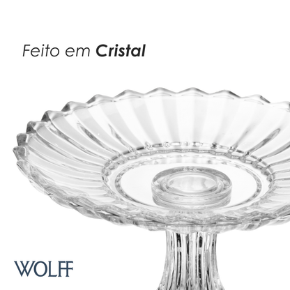 Prato para Doce com Pé Geneva 16cm x 10cm Cristal - Wolff
