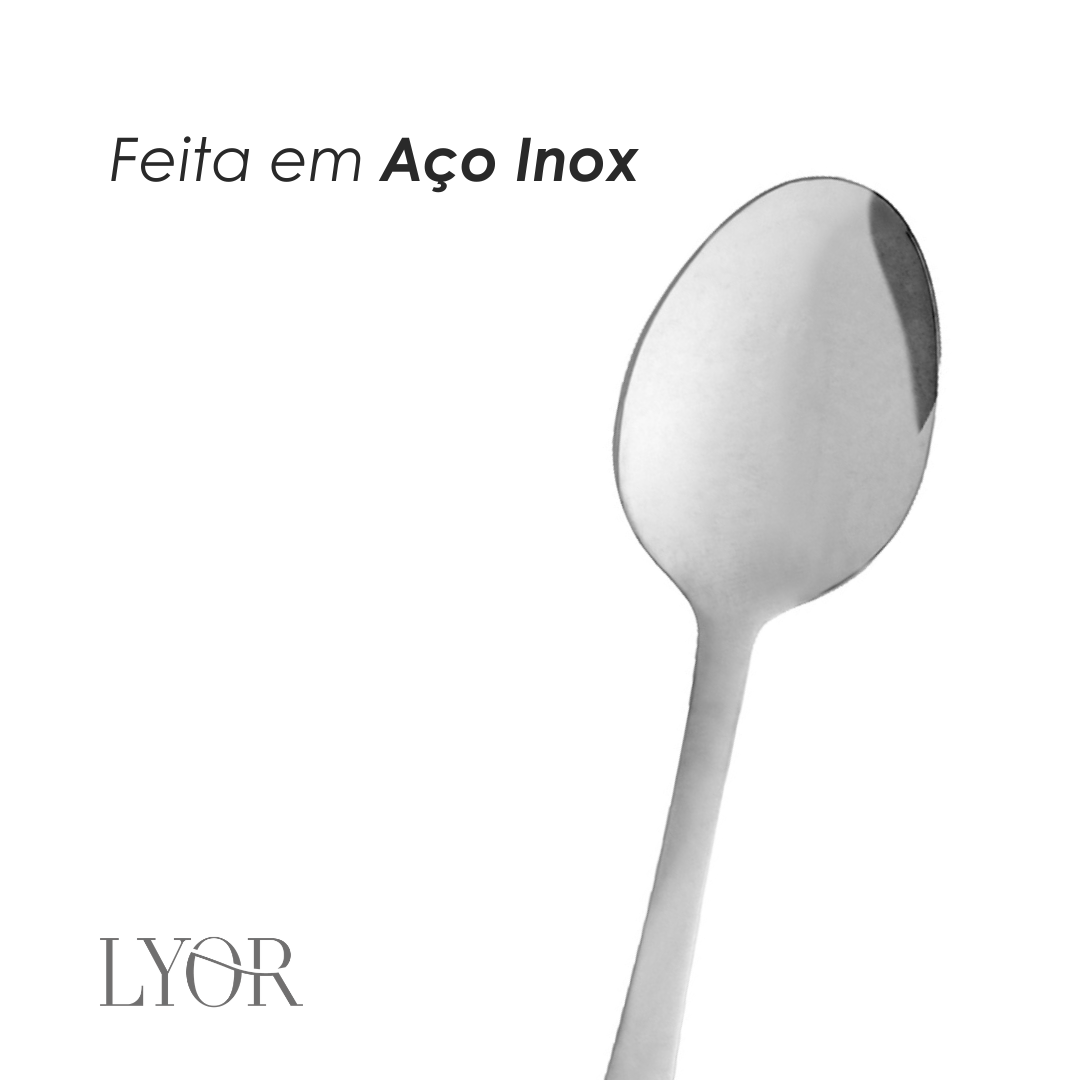 Colher de Café Positano 9,5cm x 3,5cm x 2cm Aço Inox - Lyor
