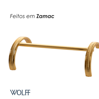 Conjunto 6 Dencansos para Talheres Lorena 8cm x 4cm x 2cm Dourado Zamac - Wolff