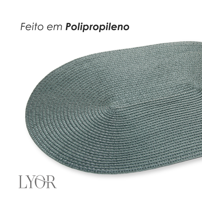 Lugar Americano Oval Fresno 46cm x 31cm Verde Militar Polipropileno - Lyor
