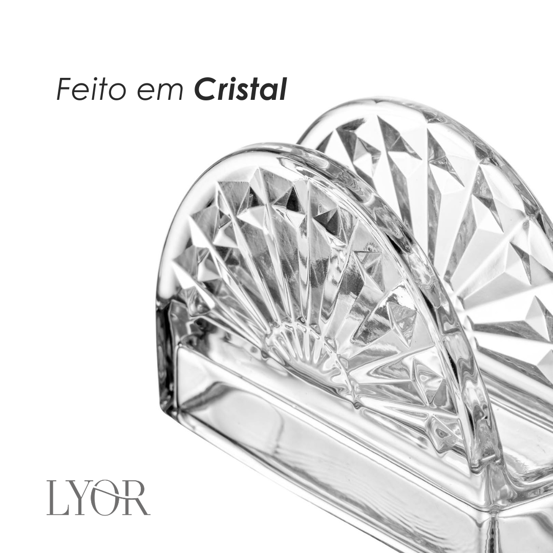 Porta Guardanapos Sun 13cm x 4,5cm x 9cm Cristal - Lyor