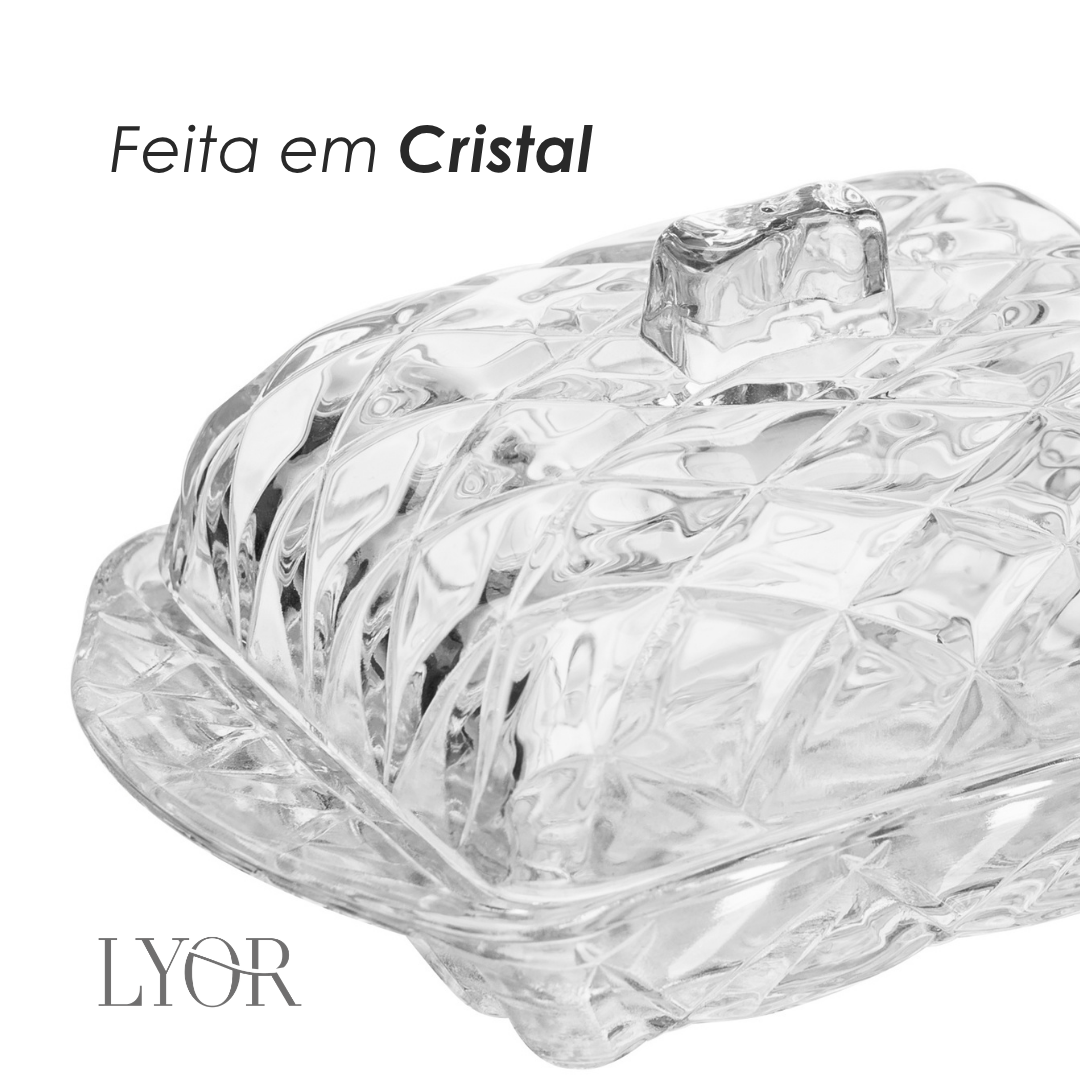 Manteigueira Petit Deli Diamond 12cm x 7cm x 5,5cm Cristal - Lyor