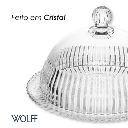 Queijeira de Cristal com Tampa Império 20cm x 20cm x 13,5cm - Wolff