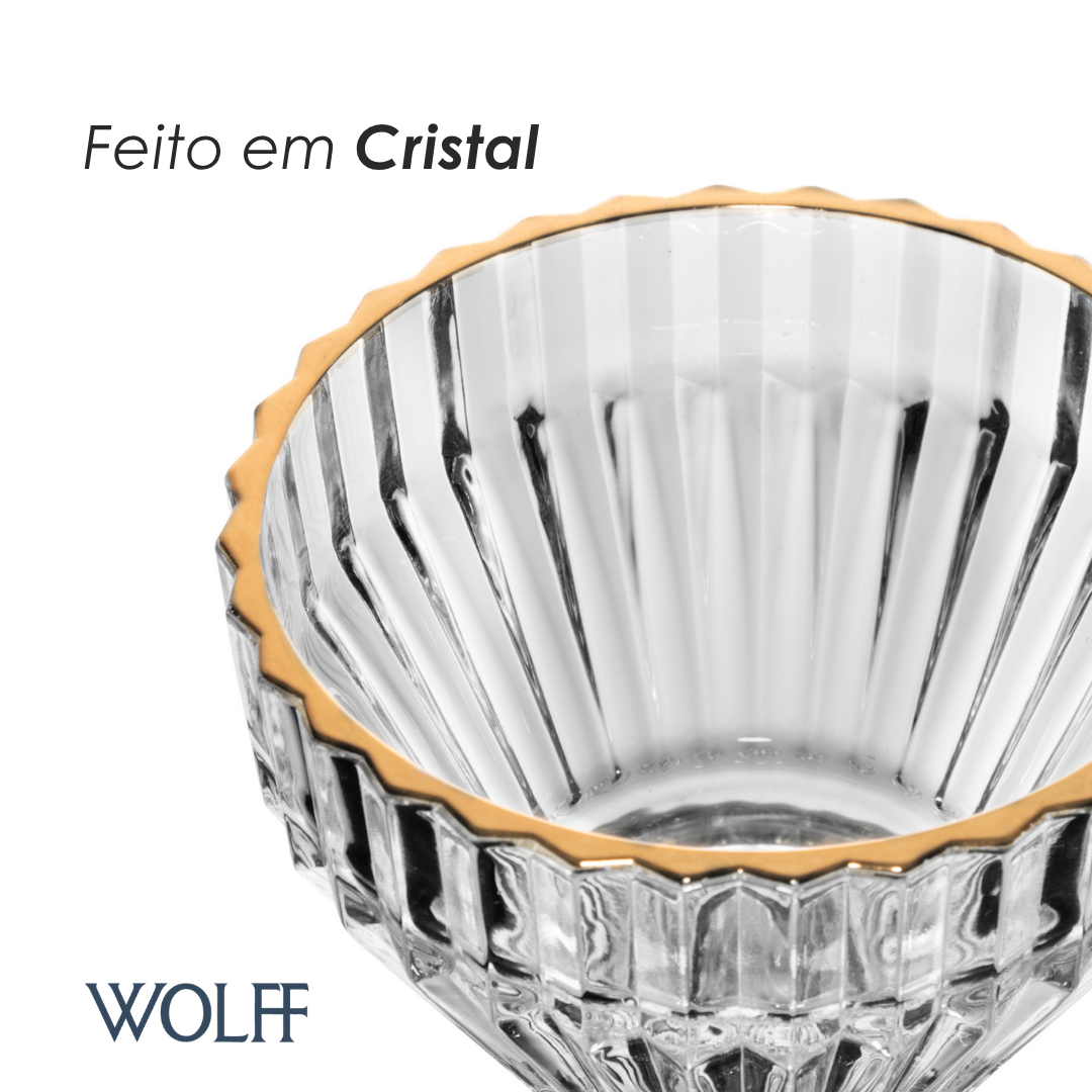 Bowl com Fio de Ouro Império 11cm x 11cm x 6,5cm Cristal - Wolff