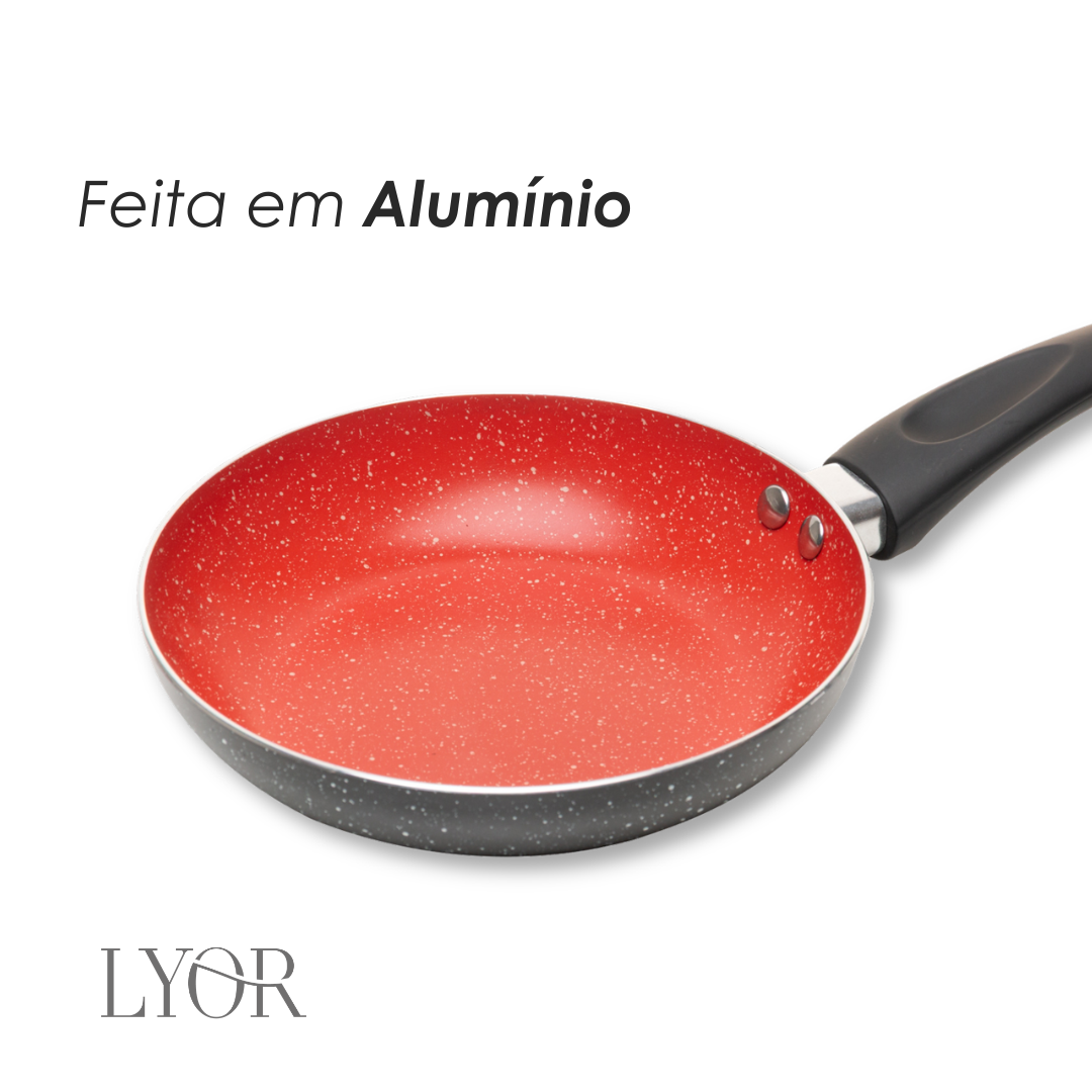 Frigideira Granito Chef Vermelho 16cm Alumínio com Revestimento Antiaderente - Lyor