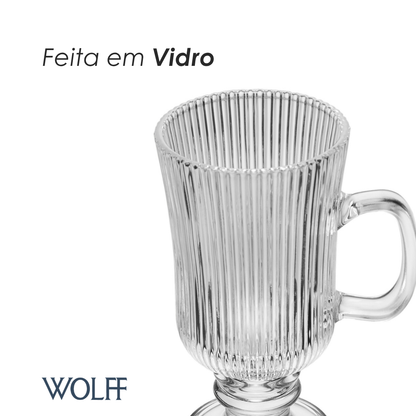 Taça de Cappuccino Lines 240ml Vidro - Wolff