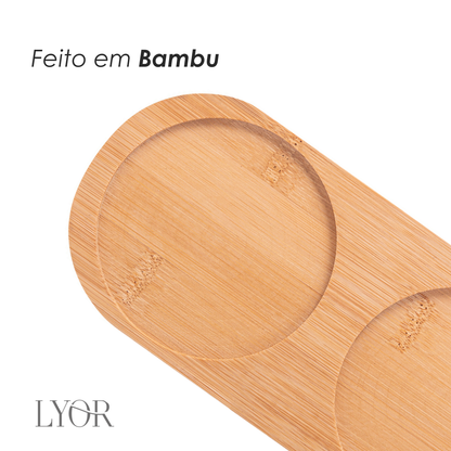 Conjunto 3 Petisqueiras de Cerâmica com Bandeja  - Lyor