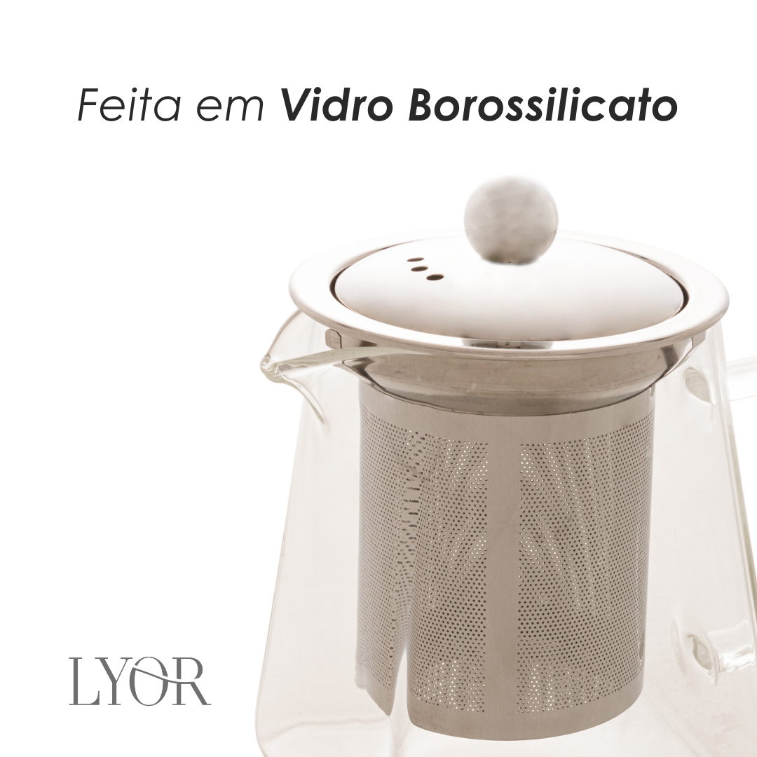 Chaleira de Vidro Borossilicato 550ml - Lyor