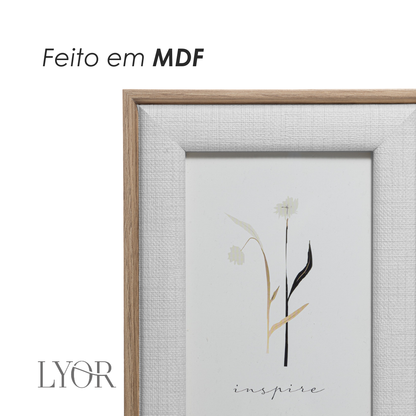 Porta-Retrato Happy 10cm x 15cm Branco Mdf - Lyor
