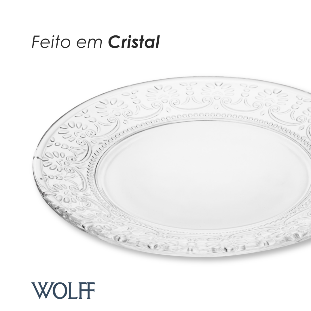 Prato para Sobremesa Mauve 19cm x 2cm Cristal - Wolff