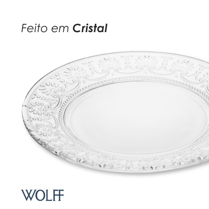 Prato para Sobremesa Mauve 19cm x 2cm Cristal - Wolff