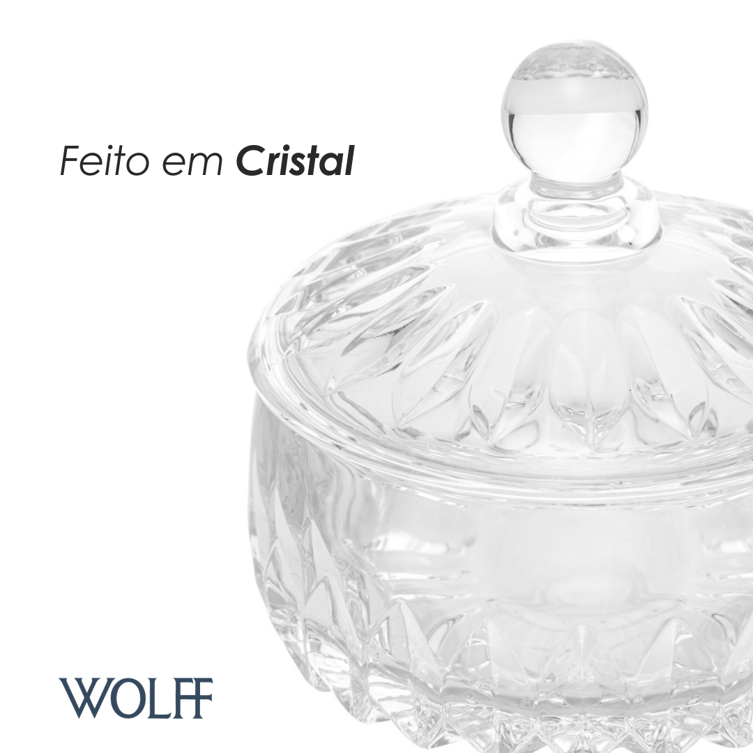 Potiche Decorativo de Cristal Louise 14cm x 14cm - Wolff