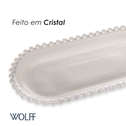 Travessa Oval de Cristal Pearl 24cm x 12cm x 2cm - Wolff
