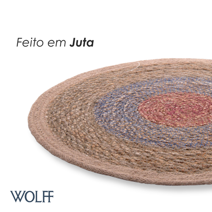 Jogo Americano de Fibra Natural Juta Colorido 37cm - Wolff