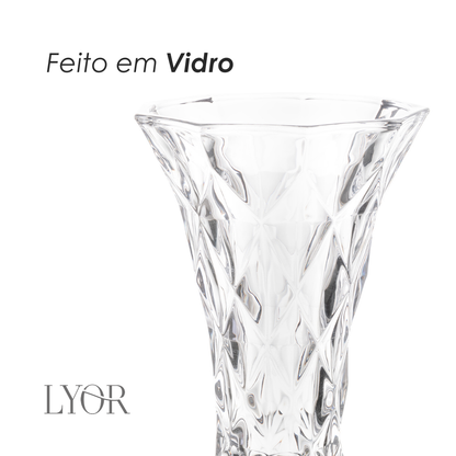Vaso de Vidro Diamond 8cm x 15cm - Lyor