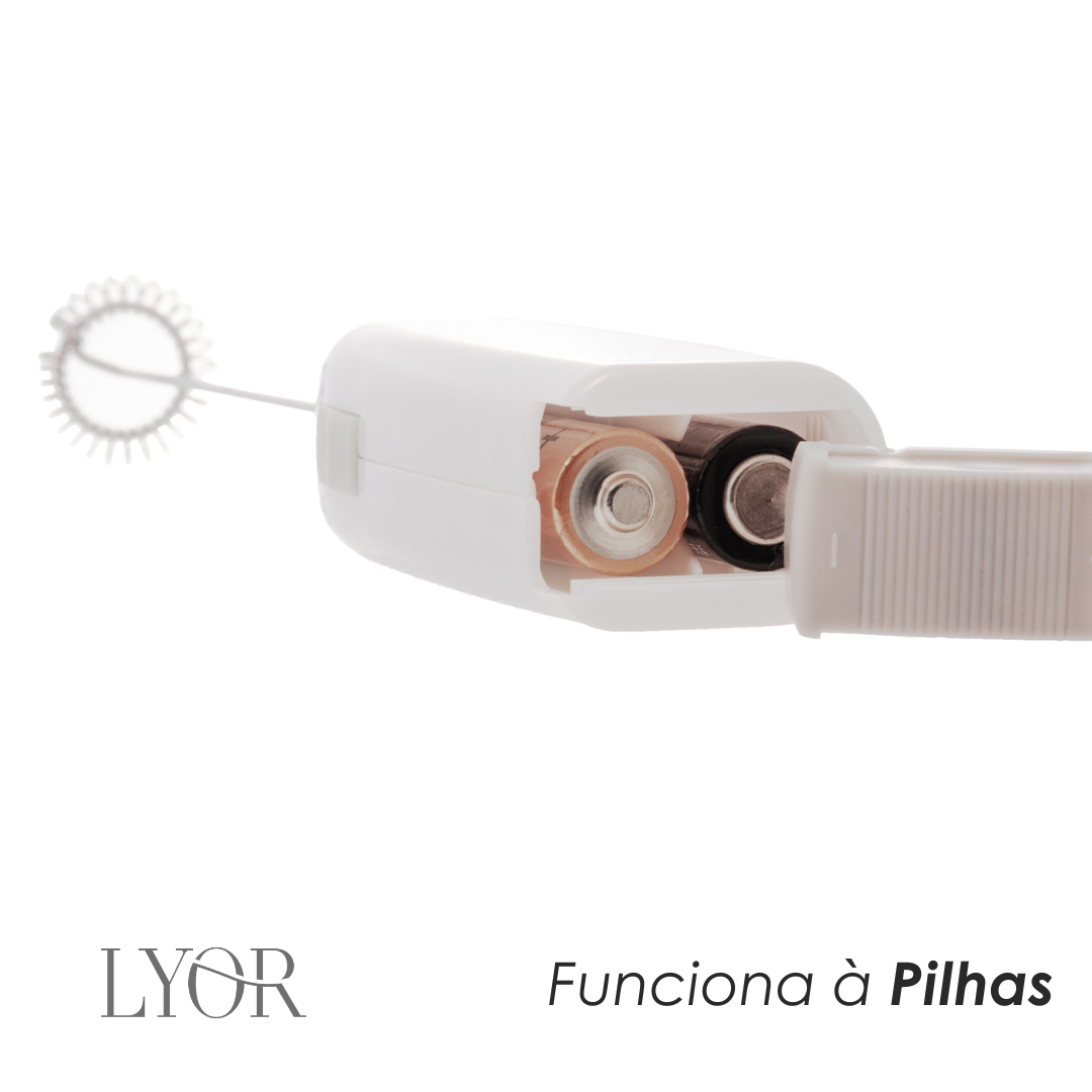 Mini Mixer Elétrico para Bebidas de Inox e Plástico Branco  Lyor
